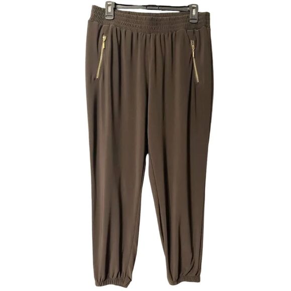 Chico’s knit joggers size 16 (3) cropped ankle. Brown wide waist band and elasti - Picture 2 of 9